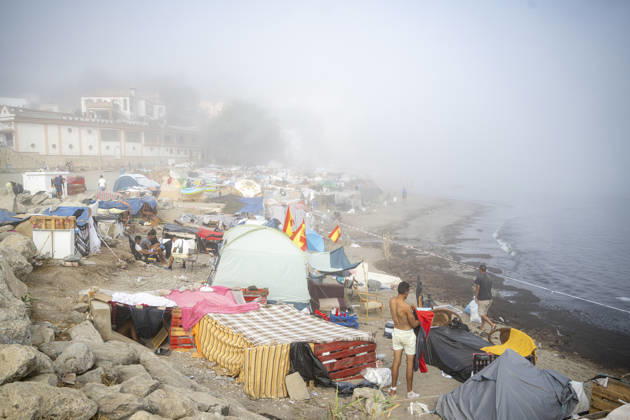 Settlements Continue on El Trampolín Beach Settlements on El Trampolín Beach, as of September 7, 2026, in Ceuta, Spain. Despite having been cleared, the camp on El Trampolín Beach resembles a makeshift city and remains occupied by people who continue to arrive in Ceuta. SEPTEMBER 7, 2026 Ceuta, Spain  Copyright: xMarcosxMorenox 7756340