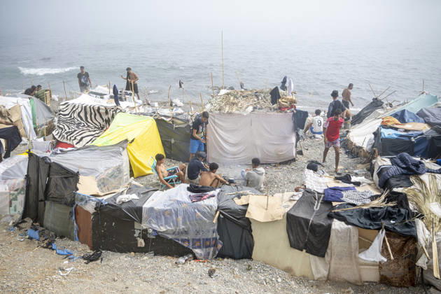 Settlements Continue on El Trampolín Beach Settlements on El Trampolín Beach, as of September 7, 2026, in Ceuta, Spain. Despite having been cleared, the camp on El Trampolín Beach resembles a makeshift city and remains occupied by people who continue to arrive in Ceuta. SEPTEMBER 7, 2026 Ceuta, Spain  Copyright: xMarcosxMorenox 7756345