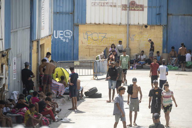 Migration Situation in the Tarajal Warehouses in Ceuta: Migrants living in one of the Tarajal warehouses, as of September 7, 2026, in Ceuta, Spain. The government has taken control of the port of Ceuta to provide humanitarian assistance to migrants in tents and other spaces. Specifically, the department led by Óscar Puente authorizes the Secretary of State for Migration to temporarily use an area of 16,000 square meters of public port land. SEPTEMBER 7, 2026 Ceuta, Spain  Copyright: xMarcosxMorenox 7756408