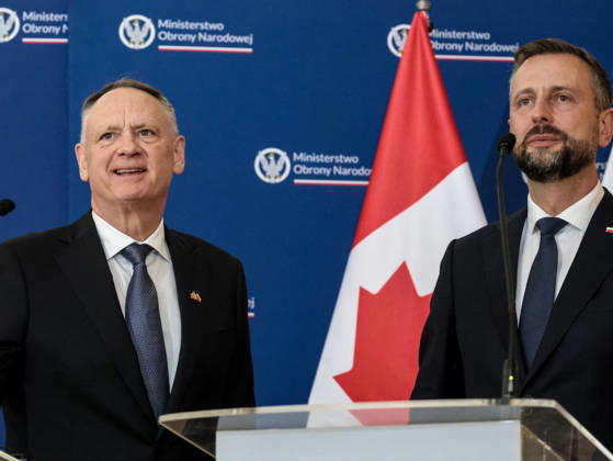 September 7, 2026, Kielce, Poland: Deputy Prime Minister and Minister of Defence of Poland Wladyslaw Kosiniak-Kamysz (R) and Minister of Foreign Affairs of Canada David McGuinty (L) speak to media during the event. The politicians signed Memorandum of Understanding of bilateral defence cooperation between Canada and Poland. Kielce Poland - ZUMAs197 20260907_aaa_s197_431 Copyright: xDominikaxZarzyckax