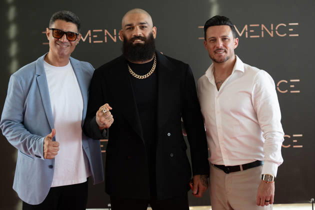 20260906 Elemence Product Launch COLOGNE, GERMANY SEPTEMBER 6, 2026 Touraj Kolai, Pouya Rahmani, and Nader Deljoo at the Elemence product launch on September 6, 2026, in Cologne, North Rhine-Westphalia, Germany