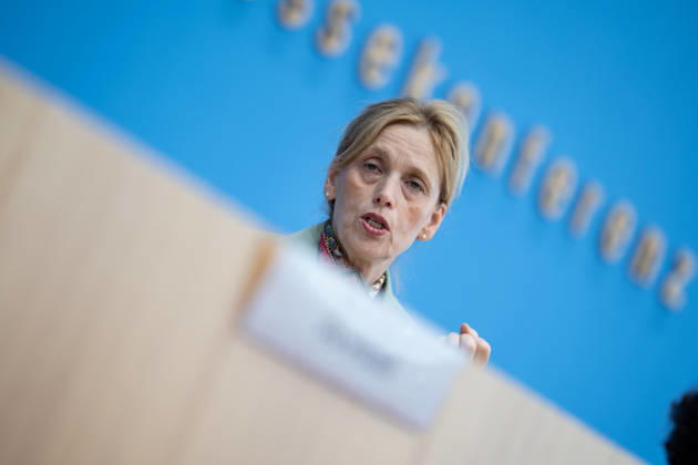 Karin Prien, Federal Minister of Education, Family, Senior Citizens, Women, and Youth, presents the results of the 2025 PISA study at the Federal Press Conference in Berlin. Publication of the results of the 2025 PISA study, Berlin, Germany, at the Federal Press Conference Building.