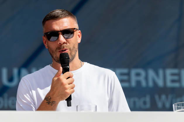 DIGITAL X 2026 at the Rheinauhafen in Cologne, September 8, 2026. Former national soccer player and 2014 World Cup champion Lukas PODOLSKI, along with Prof. Dr. Alena Buyx and Klaus Werner. Visitors learn more at DIGI Copyright: xMarcxJohnx