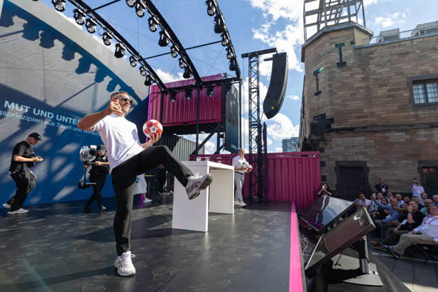 DIGITAL X 2026 at the Rheinauhafen in Cologne, September 8, 2026 Former national soccer player and 2014 World Cup champion Lukas PODOLSKI, along with Prof. Dr. Alena Buyx and Klaus Werner, visitors learn more at DIGIT Copyright: xMarcxJohnx