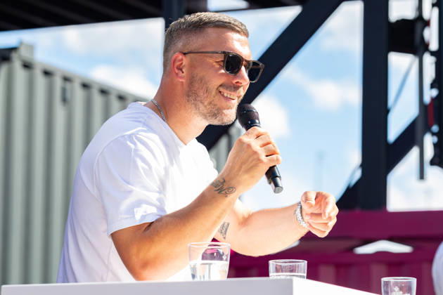 DIGITAL X 2026 at the Rheinauhafen in Cologne, September 8, 2026 Former national soccer player and 2014 World Cup champion Lukas PODOLSKI, along with Prof. Dr. Alena Buyx and Klaus Werner, visitors learn more at DIGIT Copyright: xMarcxJohnx