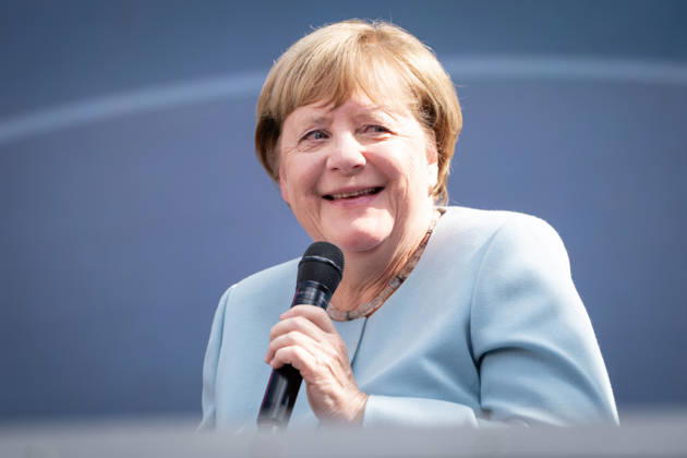 Digital X 2026: Dr. Angela Merkel, former German Chancellor, smiling on the Harbour Stage at Digital X 2026. DIGITAL X is Europe’s leading cross-industry digitalization initiative. With the goal of advancing the digital trans