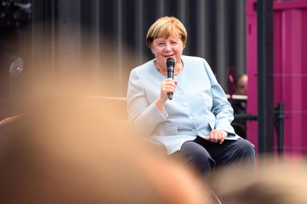 COLOGNE, GERMANY - 8 SEPTEMBER, 2026: Angela Merkel Stateswoman and former Chancellor of Germany - DIGITAL X 2026 at Rheinauhafen.  Copyright: xVitaliixKliuievx