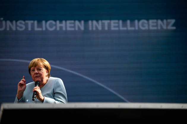 COLOGNE, GERMANY - 8 SEPTEMBER, 2026: Angela Merkel Stateswoman and former Chancellor of Germany - DIGITAL X 2026 at Rheinauhafen.  Copyright: xVitaliixKliuievx