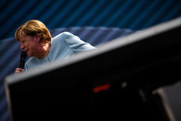 COLOGNE, GERMANY - 8 SEPTEMBER, 2026: Angela Merkel Stateswoman and former Chancellor of Germany - DIGITAL X 2026 at Rheinauhafen.  Copyright: xVitaliixKliuievx