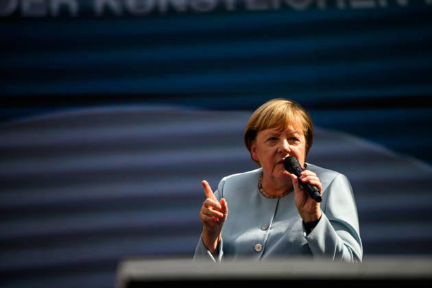 COLOGNE, GERMANY - 8 SEPTEMBER, 2026: Angela Merkel Stateswoman and former Chancellor of Germany - DIGITAL X 2026 at Rheinauhafen.  Copyright: xVitaliixKliuievx