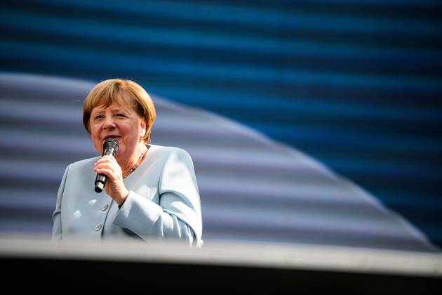 COLOGNE, GERMANY - 8 SEPTEMBER, 2026: Angela Merkel Stateswoman and former Chancellor of Germany - DIGITAL X 2026 at Rheinauhafen.  Copyright: xVitaliixKliuievx