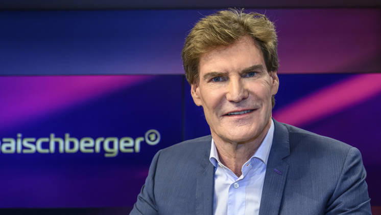from left: Carsten Maschmeyer, entrepreneur, GER, Berlin, studio, guest on *Maischberger*, political talk show, TV, program, with host Sandra Maischberger, Das Erste, from Adlershof, Am Studio 20, September 8, 2026, Copyright: HMBxMedia UwexKoch