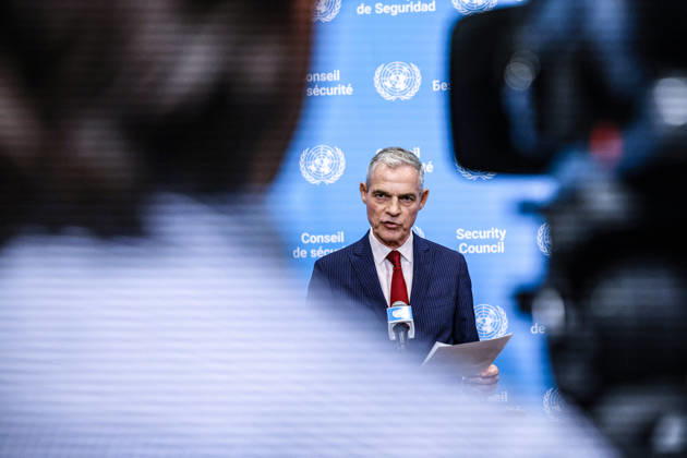 September 8, 2026, New York, New York, United States: JEROME BONNAFONT, France Permanent Representative to the UN and Security Council President for September, speaks to the press at the SC stakeout on Libya at UNHQ. The Security Council discussed the UN-led political process, efforts towards national elections and unified institutions, and continuing security and human rights concerns in Libya. New York United States  - ZUMAo116 20260908_znp_o116_099 Copyright: xBiancaxOterox