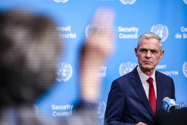 September 8, 2026, New York, New York, United States: JEROME BONNAFONT, France Permanent Representative to the UN and Security Council President for September, takes a question from the press at the SC stakeout on Libya at UNHQ. The Security Council discussed the UN-led political process, efforts towards national elections and unified institutions, and continuing security and human rights concerns in Libya. New York United States  - ZUMAo116 20260908_znp_o116_101 Copyright: xBiancaxOterox