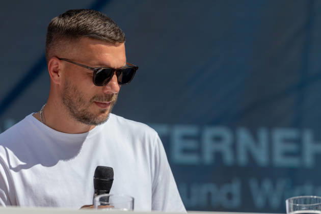 DIGITAL X 2026 at the Rheinauhafen in Cologne, September 8, 2026 Former national soccer player and 2014 World Cup champion Lukas PODOLSKI, along with Prof. Dr. Alena Buyx and Klaus Werner. Visitors learn about the lat Copyright: xMarcxJohnx