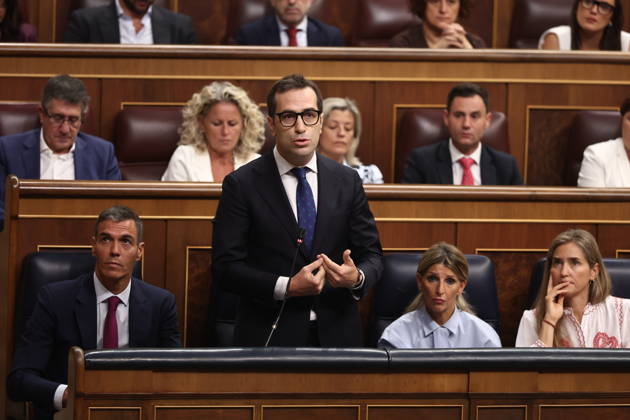 Congressional Questioning Session of the Government Dominated by the Crisis in Ceuta First Vice President and Minister of Economy, Trade, and Business Carlos Cuerpo speaks during a plenary session in the Congress of Deputies on September 9, 2026, in Madrid, Spain. The government faces its first question-and-answer session since the start of the legislative session, coinciding with the declassification of some 40 documents, dated from July 1 to August 1, related to the crisis in Ceuta stemming from the massive influx of some 80,000 migrants across the border with Morocco. Saiz indicated that more relevant reports would be published if necessary, since the government has nothing to hide. SEPTEMBER 9, 2026, Madrid, Spain  Copyright: xEduardoxParrax 7759823