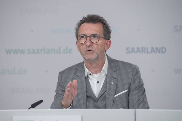 The state press conference on the police s new powers will take place on Tuesday, September 8, 2026, at the State Chancellery in Saarbrücken. Pictured: Interior Minister Reinhold Jost bub