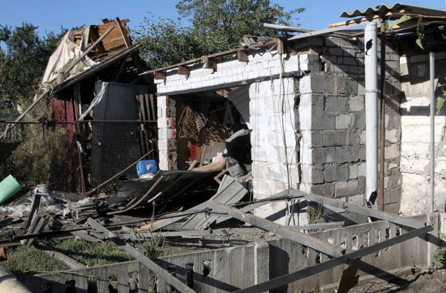 A private house lies in ruins after a Russian drone attack, Dnipro, Ukraine, September 9, 2026. On Wednesday night, September 9, Russian drones struck the eastern Ukrainian city. The attack caused fires at warehouses storing building materials and at a private house. Rescuers freed three people, including a 15-year-old boy, from the basement of the damaged home. A 51-year-old man and a 52-year-old woman were taken to hospital. (Photo by Mykola Miakshykov Ukrinform) Aftermath of Russian drone attack in Dnipro  Copyright: xMykolaxMiakshykovx