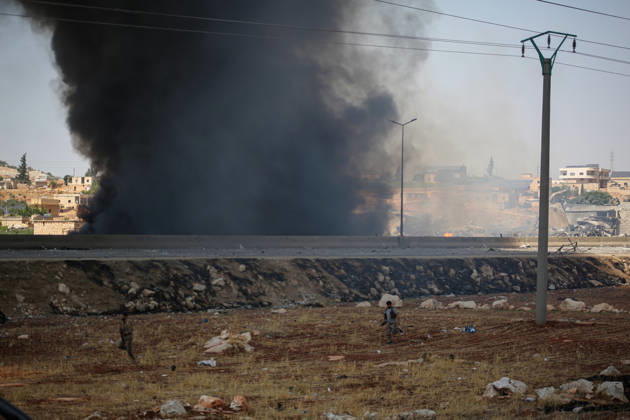 4 killed in explosion in Syria s Idlib province IDLIB, SYRIA - SEPTEMBER 09: Smoke rises after a powerful explosion, the cause of which has not yet been determined, at a warehouse where war remnant munitions were being collected near the Sarmada district of Idlib province in northwestern Syria on September 09, 2026. Police, ambulance, firefighting, and civil defense teams were dispatched to the area. Kasim Yusuf Anadolu Idlib Syria. Editorial use only. Please get in touch for any other usage.  Copyright: x2026xAnadoluxKasimxYusufx