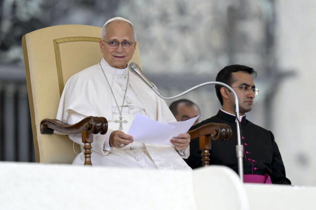 Pope Leo XIV leads The General Audience - Vatican Pope Leo XIV attends the weekly general audience in Saint Peter’s square, Vatican on September 9, 2026. Photo by (EV) Elisabetta Trevisan Vatican Media ABACAPRESS.COM Rome Vatican (or Holy See)  Copyright: xABACAx