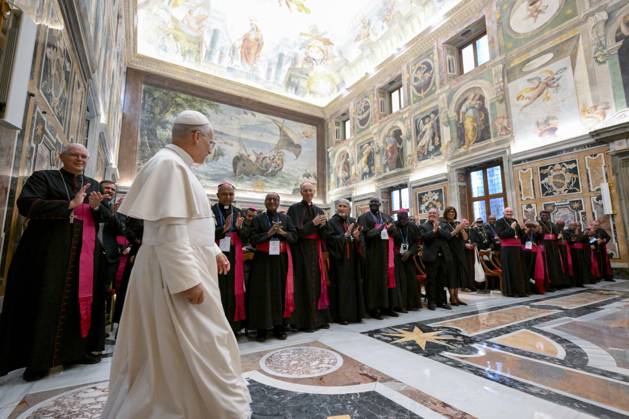 POPE LEO XIV PRIVATE AUDIENCE Italy, Rome, Vatican, 2026 9 9 Pope Leo XIV receives bishops associated with the Focolare Movement in a private audience at the Vatican. EDITORIAL USE ONLY - NO BOOKS Copyright: xVATICANxMEDIA xCatholicxPressxPhotox