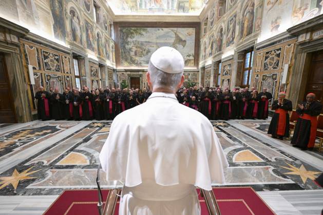 POPE LEO XIV PRIVATE AUDIENCE Italy, Rome, Vatican, 2026 9 9 Pope Leo XIV receives bishops associated with the Focolare Movement in a private audience at the Vatican. EDITORIAL USE ONLY - NO BOOKS Copyright: xVATICANxMEDIA xCatholicxPressxPhotox