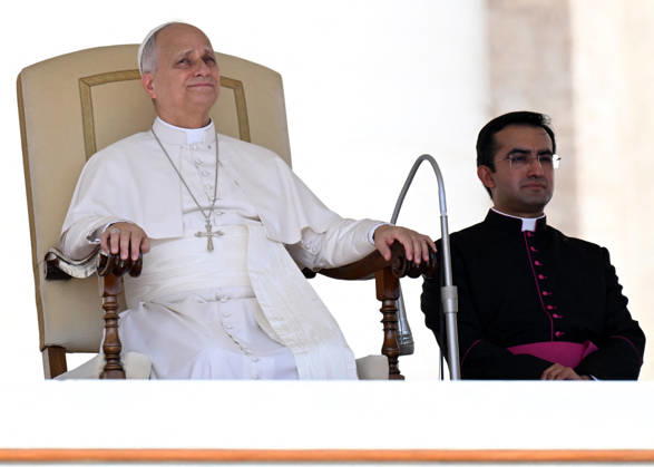 Pope Leo XIV leads The General Audience - Vatican Pope Leo XIV attends the weekly general audience in Saint Peter’s square, Vatican on September 9, 2026. RIGHT: Edgard Ivan Rimaycuna Inga, pope’s private secretary. Photo by Eric Vandeville ABACAPRESS.COM Rome Vatican (or Holy See)  Copyright: xVandevillexEric ABACAx