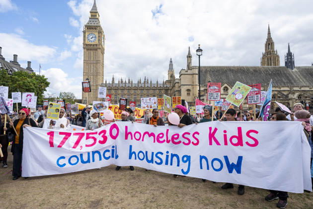 September 9, 2026, London, London, UK: LONDON, UK. Protesters gather outside the Houses of Parliament protesting for more council homes, social housing and an end to rent controls in an event organised by the London Renters Union. London UK  - ZUMAl94_ 20260909_zaf_l94_015 Copyright: xStephenxChungx