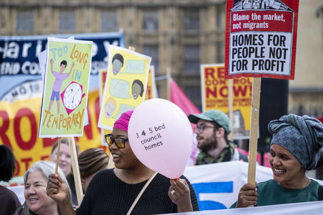 September 9, 2026, London, London, UK: LONDON, UK. Protesters gather outside the Houses of Parliament protesting for more council homes, social housing and an end to rent controls in an event organised by the London Renters Union. London UK  - ZUMAl94_ 20260909_zaf_l94_018 Copyright: xStephenxChungx