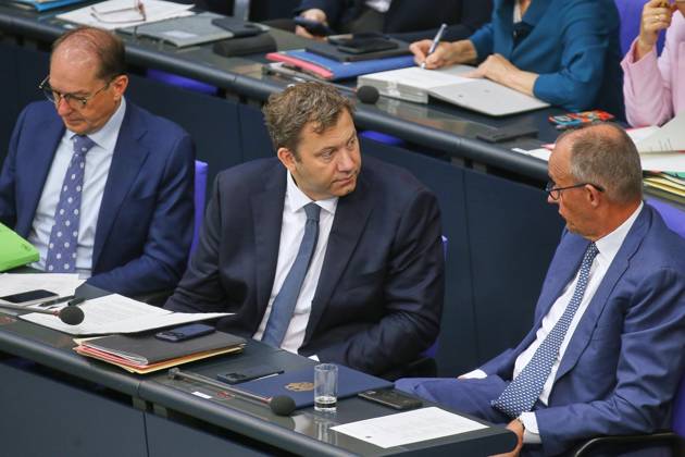 Berlin, Germany, September 9, 2026 German Bundestag 92nd Session of the Bundestag Budget Week Federal Minister of the Interior Alexander Dobrindt (CSU), Federal Minister of Finance Lars Klingbeil (SPD), and Federal Chancellor Friedrich Merz (CDU) Copyright: xdtsxNachrichtenagenturx dts_133723