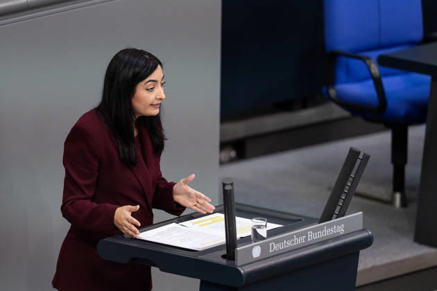 September 9, 2026, GER, Berlin, 92nd session of the German Bundestag in the plenary hall of the Reichstag building. Reem Alabali Radovan, Federal Minister for Economic Cooperation and Development, stands at the lectern; gestures, facial expressions, emotions Copyright: xnordphotoxGmbHx xChristianxSchulzex