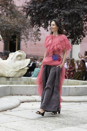 September 9, 2026, Madrid, Spain: A model parades with Maria Lafuente design during the OMODA Fashion Week Madrid at Jardines Sabatini Madrid. Madrid Spain  - ZUMAs197 20260909_aaa_s197_142 Copyright: xAtilanoxGarciax
