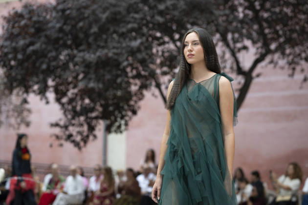September 9, 2026, Madrid, Spain: A model parades with Maria Lafuente design during the OMODA Fashion Week Madrid at Jardines Sabatini Madrid. Madrid Spain  - ZUMAs197 20260909_aaa_s197_151 Copyright: xAtilanoxGarciax