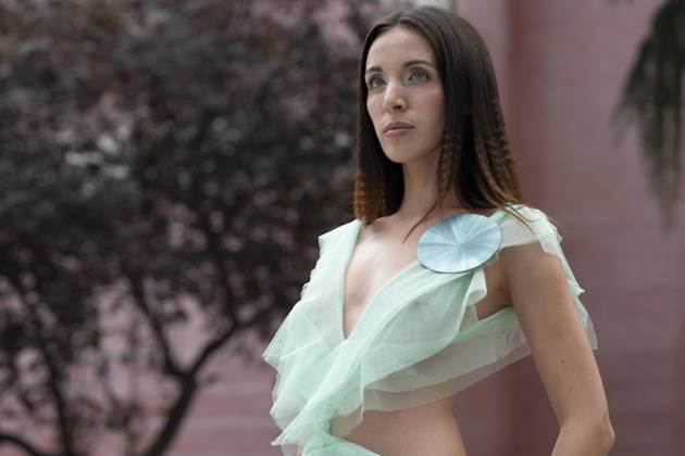September 9, 2026, Madrid, Spain: A model parades with Maria Lafuente design during the OMODA Fashion Week Madrid at Jardines Sabatini Madrid. Madrid Spain  - ZUMAs197 20260909_aaa_s197_159 Copyright: xAtilanoxGarciax