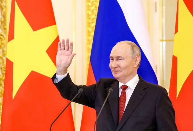 Russia Vietnam 9239553 09.09.2026 Russian President Vladimir Putin takes part with Vietnamese President To Lam via videoconference in the opening of a laboratory for the study and prevention of infectious diseases at the Joint Russian-Vietnamese Tropical Research and Technology Centre in Hanoi during their meeting at the Kremlin in Moscow, Russia. Geodakyan Artem Sputnik Moscow Russia  Copyright: xGeodakyanxArtemx