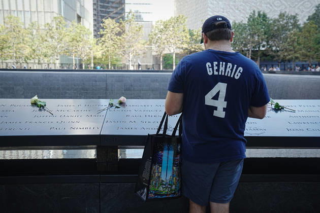 September 9, 2026, New York, New York, USA: A visitor looks over the South Tower reflecting pool ahead of the 25th anniversary of the attacks of September 11 at the 9 11 Memorial on September 9, 2026 in New York. New York USA  - ZUMAb148 20260909_zap_b148_071 Copyright: xBryanxSmithx