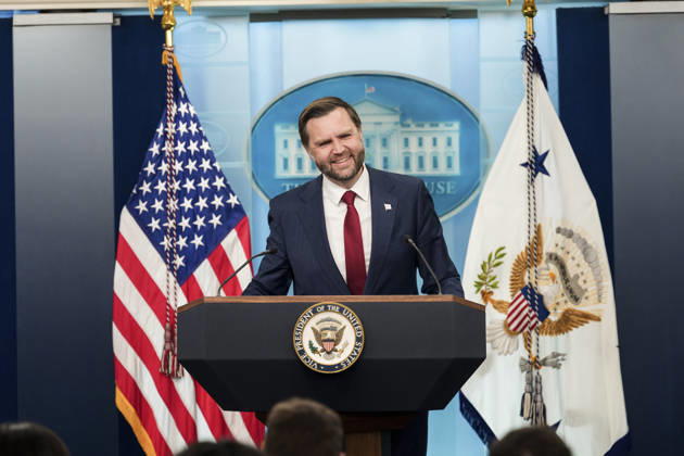 September 9, 2026, Washington, Dc, United States of America: U.S. Vice President J.D Vance listens to a question from reporters during the daily briefing in the James S. Brady Press Briefing Room of the White House, September 3, 2026 in Washington, D.C. Washington United States of America - ZUMAp138 20260909_zaa_p138_010 Copyright: xEmilyxJ.xHiggins WhitexHousex