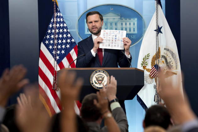 September 9, 2026, Washington, Dc, United States of America: U.S. Vice President J.D Vance responds to a question from reporters during the daily briefing in the James S. Brady Press Briefing Room of the White House, September 3, 2026 in Washington, D.C. Washington United States of America - ZUMAp138 20260909_zaa_p138_011 Copyright: xEmilyxJ.xHiggins WhitexHousex