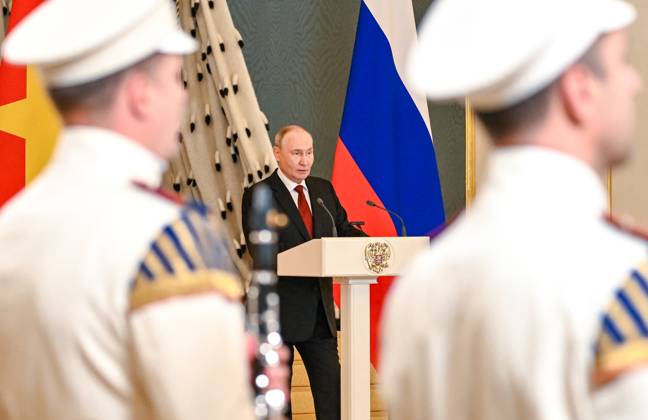 Russia Vietnam 9239766 09.09.2026 Russian President Vladimir Putin speaks during a ceremony to present Vietnamese President To Lam with the Tolstoy Peace Prize at the Kremlin in Moscow, Russia. Alexey Maishev Sputnik Moscow Russia  Copyright: xAlexeyxMaishevx