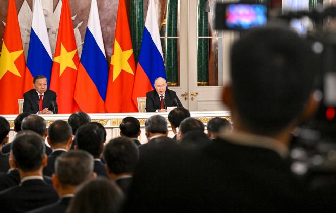 Russia Vietnam 9239778 09.09.2026 Vietnamese President To Lam and Russian President Vladimir Putin make statements to the press following their meeting at the Kremlin in Moscow, Russia. Alexey Maishev Sputnik Moscow Russia  Copyright: xAlexeyxMaishevx