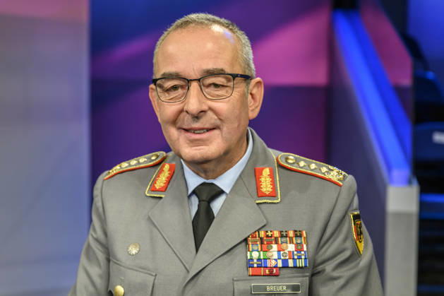 Pictured, from left: Carsten Breuer, Inspector General of the Bundeswehr, Germany, Berlin, studio, guest on Maischberger, political talk show, TV, program, with host Sandra Maischberger, Das Erste, from Studio 20 in Adlershof, September 9, 2026, Copyright: HMBxMedia UwexKoch