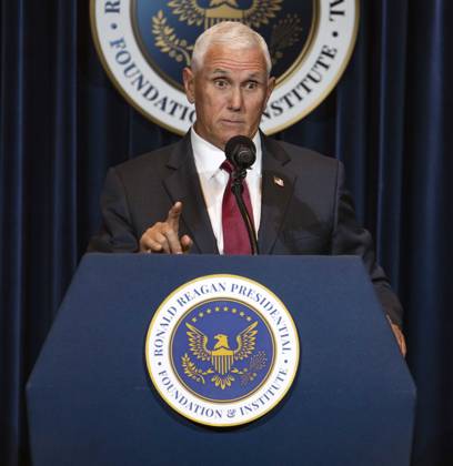 September 09, 2026 - Simi Valley, California, USA: Former United States Vice President MIKE PENCE discusses his new book, What Conservatives Believe at the Ronald Reagan Presidential Library. Simi Valley USA - ZUMAce6_ 20260909_zaf_ce6_006 Copyright: xBrianxCahnx