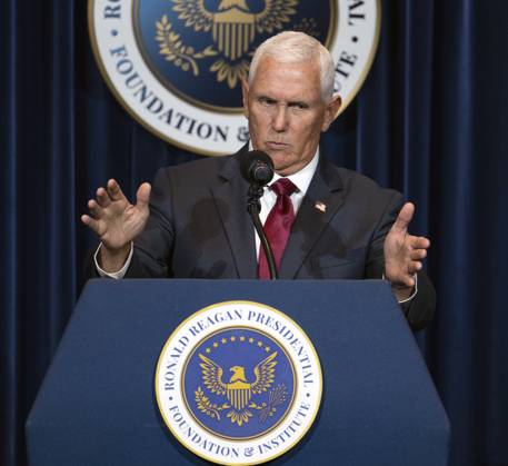 September 09, 2026 - Simi Valley, California, USA: Former United States Vice President MIKE PENCE discusses his new book, What Conservatives Believe at the Ronald Reagan Presidential Library. Simi Valley USA - ZUMAce6_ 20260909_zaf_ce6_009 Copyright: xBrianxCahnx