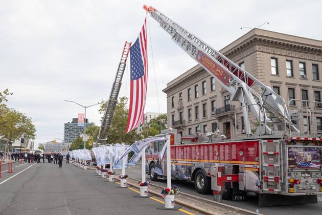 September 9, 2026, New York, New York, USA: Atmosphere during memorial service to commemorate 25th anniversary of terrorist attack on World Trade Center in New York. Service was held at FerryHawks Stadium of Staten Island Borough, New York, NY on September 9, 2026. FDNY members, families of those how perished on that day and who died after of illnesses related to their work in the rescue and recovery efforts, members of fire departments from around the country as well as firefighters from Italy and France attended the service. New York USA - ZUMAr339 20260909_znp_r339_010 Copyright: xLevxRadinx