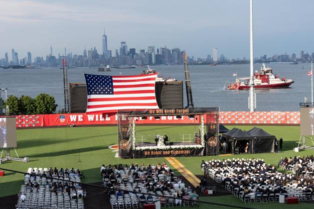 September 9, 2026, Bronx, New York, USA: Atmosphere during memorial service to commemorate 25th anniversary of terrorist attack on World Trade Center in New York. Service was held at FerryHawks Stadium of Staten Island Borough, New York, NY on September 9, 2026. FDNY members, families of those how perished on that day and who died after of illnesses related to their work in the rescue and recovery efforts, members of fire departments from around the country as well as firefighters from Italy and France attended the service. Bronx USA - ZUMAr339 20260909_znp_r339_040 Copyright: xLevxRadinx