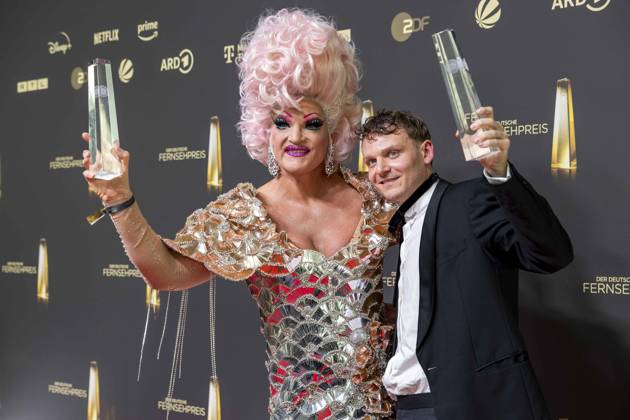 ABB TELEVISION AWARD: Olivia Jones and Johannes Hegemann, winners of the Television Award; the host appears on the red carpet at the gala ceremony for the 2026 German Television Award at the Confex Center on September 9, 2026, in Cologne, North Rhine-Westphalia, Germany