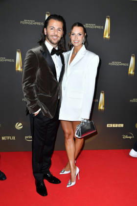 Riccardo Basile and Laura Wontorra at the German Television Awards ceremony at the Confex Center in Cologne on September 9, 2026
