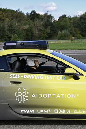 Self Driving System By Aidoptation SINT-TRUIDEN, BELGIUM - SEPTEMBER 10: Demonstration of the autonomous driving system developed by the Belgian high-tech company Aidoptation. Aidoptation has obtained authorization to test a fully autonomous Level 4 driving system on Belgian highways at speeds of up to 120 km h. Testing began on the E313 and E314, and the car has already traveled nearly 200 km on the highway. on September 10, 2026 in Sint-Truiden, Belgium, 10 09 2026 Sint-Truiden Belgium  Copyright: xBertxVanxDenxBrouckex
