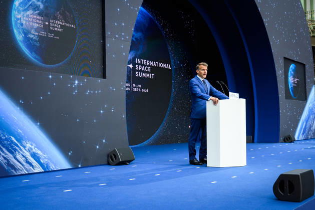 Emmanuel Macron, President of the French Republic, at the International Space Summit at the Grand Palais in Paris, France, on September 10, 2026. Caught between the United States and China, Europe intends to defend its position at the first international summit in Paris—an event snubbed by the American giants and one that the German chancellor, despite being a co-organizer, is not attending. Eric Tschaen Pool Bestimage International Space Summit at the Grand Palais in Paris on September 10, 2026 Caught between the United States and China, Europe intends to defend its position at the first international summit in Paris—an event snubbed by the American giants and attended without the German chancellor, one of the event’s co-hosts Paris, Fran  Copyright: xEricxTschaenx xPoolx xBestimagexEricxTschaenx xPoolx xBestimagex