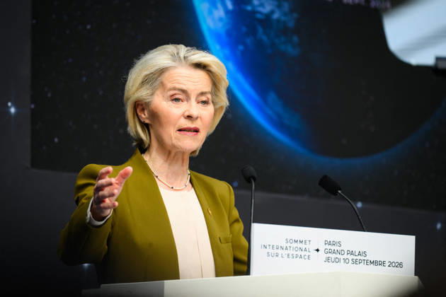 Ursula von der Leyen, President of the European Commission, at the International Space Summit at the Grand Palais in Paris, France, on September 10, 2026. Caught between the United States and China, Europe intends to defend its position at the first international summit in Paris—an event snubbed by the American giants and one that the German chancellor, despite being a co-organizer, is not attending Eric Tschaen Pool Bestimage International Space Summit at the Grand Palais in Paris on September 10, 2026 Caught between the United States and China, Europe intends to defend its position at the first international summit in Paris—an event snubbed by the American giants and attended without the German chancellor, one of the event’s co-hosts Par Copyright: xEricxTschaenx xPoolx xBestimagexEricxTschaenx xPoolx xBestimagex